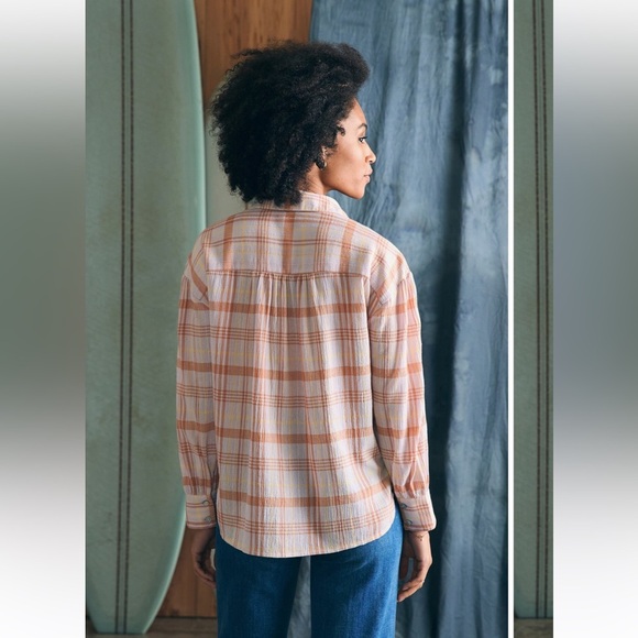 Faherty Olli Check Shirt long sleeve button down up plaid shirt small‎ NWT - Picture 2 of 5